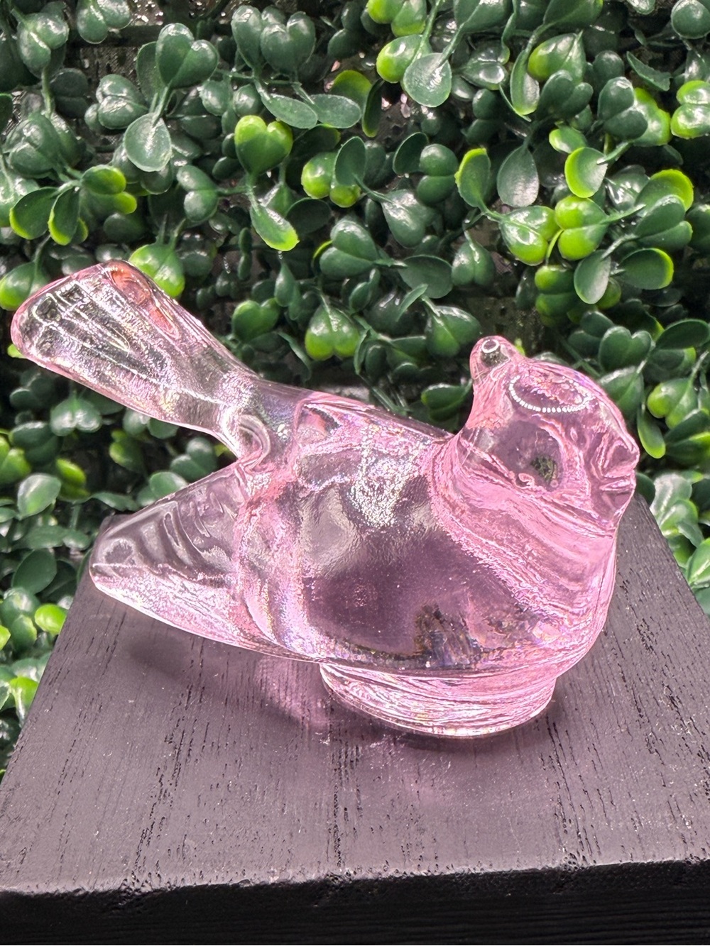 Mosser Glass Passion Pink Bird Figurine